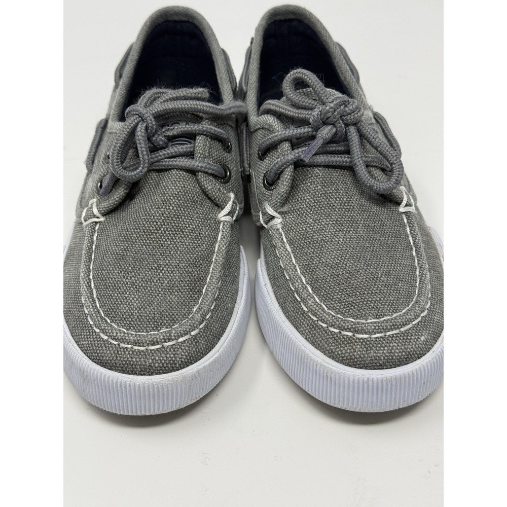 Nautica Spinnaker Kid's Boat Shoes Gray Canvas 2-Eye Size 13 - Picture 13 of 13